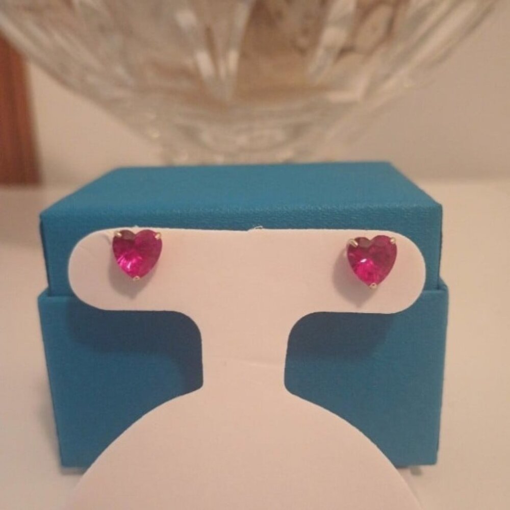 New 10k Yellow Gold Lab Created Ruby